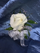 White Rose Pin on Corsage