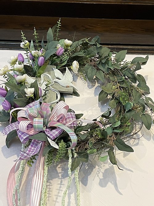 DOVE CROSS 24\" GRAPEVINE WREATH