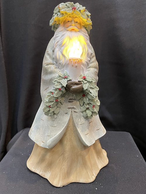 Victorian Styled Frosted and Lighted Santa