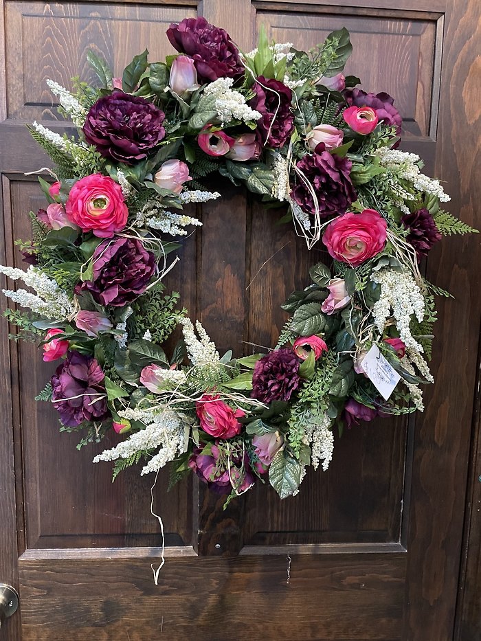 BURGANDY BRIGHTS 24\" GRAPEVINE WREATH $100