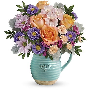 Busy Bee Pitcher Bouquet