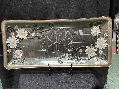 DAISY GLASS SERVING TRAY