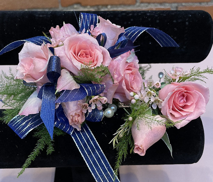 The \"Royal\" Wrist Corsage on Pearl Bracelet