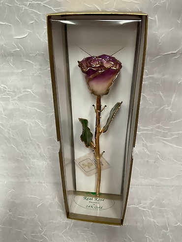 Purple Rose Dipped in 24K Gold