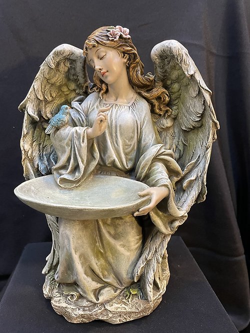 Angel with Bluebird Seed or Bath