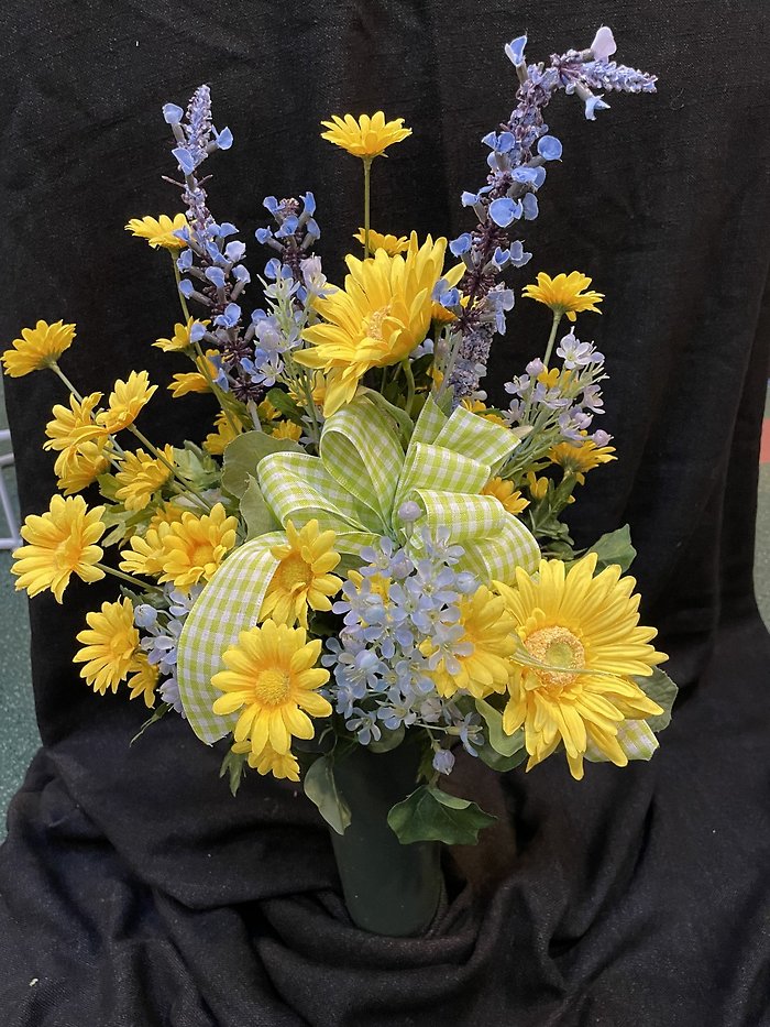 GRAVE CONE YELLOW DAISY