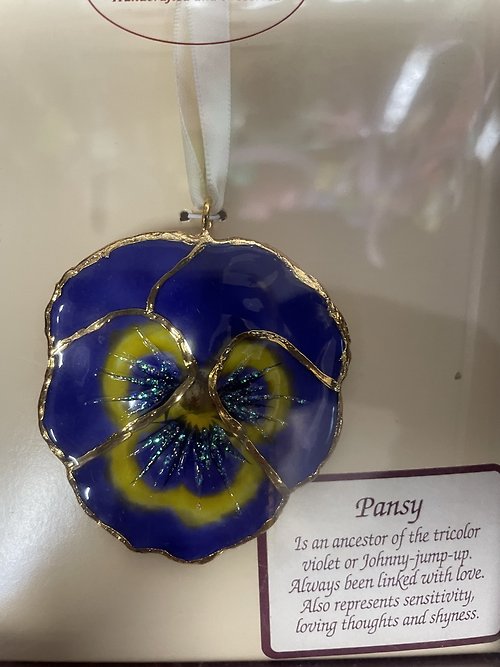 24K GOLD TRIMMED PURPLE PANSY