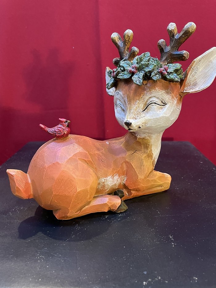 Faux wood resin deer
