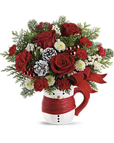 Send a Hug Snowman Mug Bouquet