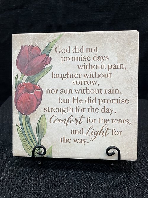 Tulip Bisque Plaque w/stand
