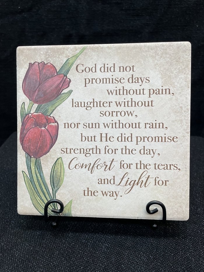 Tulip Bisque Plaque w/stand