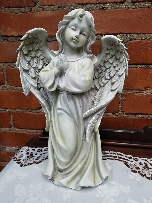All White Praying Angel Girl
