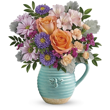 Busy Bee Pitcher Bouquet