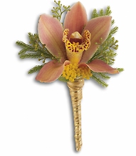 Sunset Orchid Boutonniere