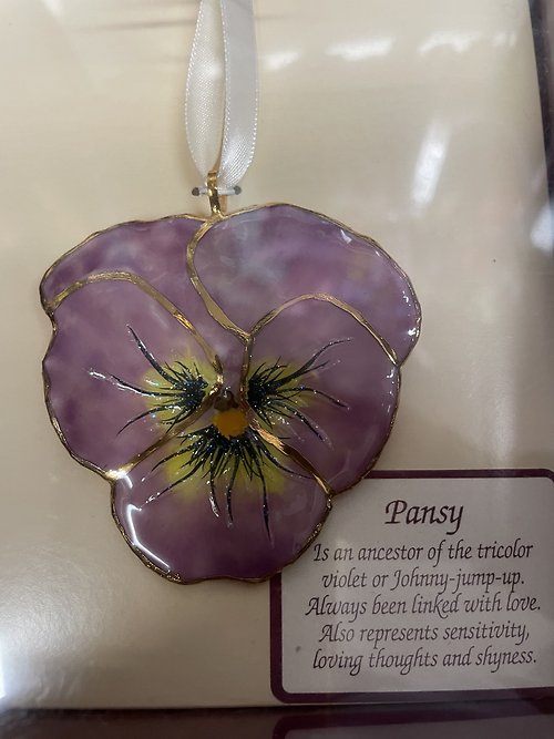 24K GOLD TRIMMED PLUM PANSY