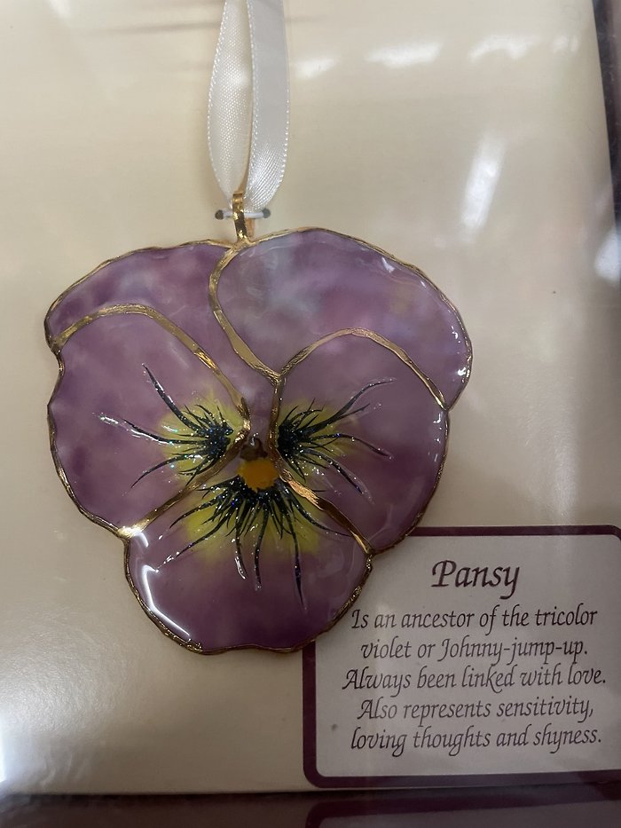 24K GOLD TRIMMED PLUM PANSY