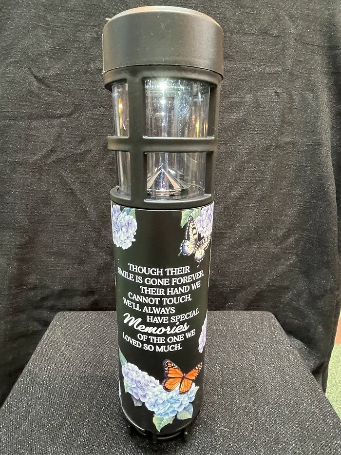 Solar Lighted Memorial Stake-Butterflies