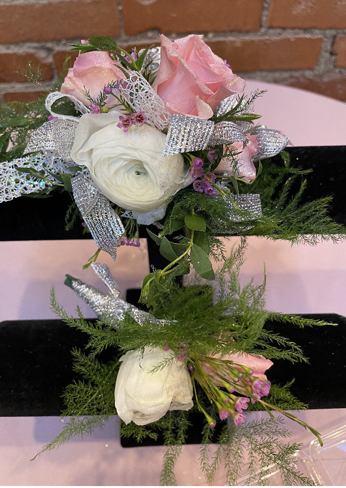 Sophisticated and Silver Wrist Corsage