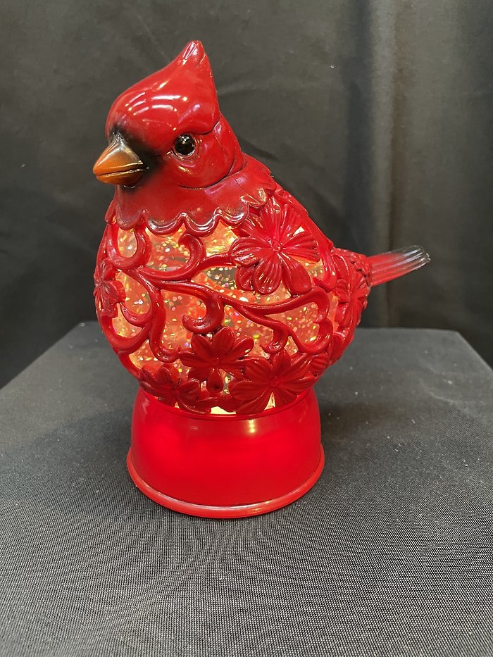 Glitter Cardinal Snow Globe