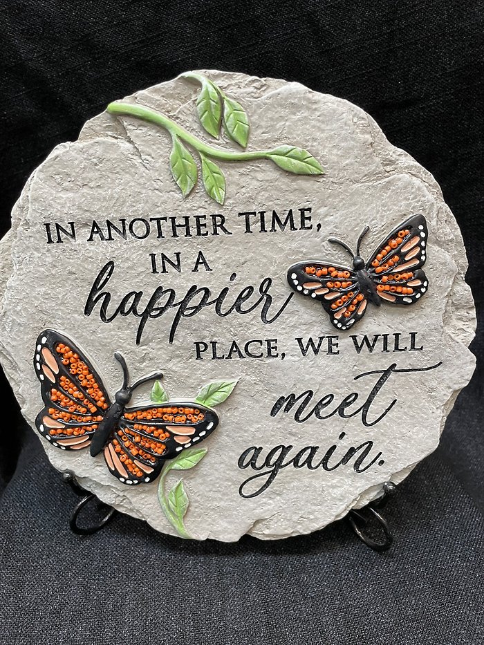 BEADED BUTTERFLY GARDEN STONE