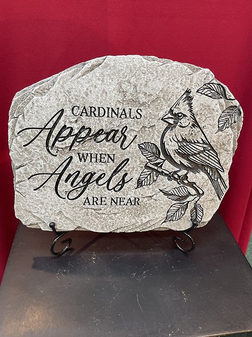 Cardinals Appear Garden Stone