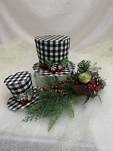 Large Checkered Snowman Hat