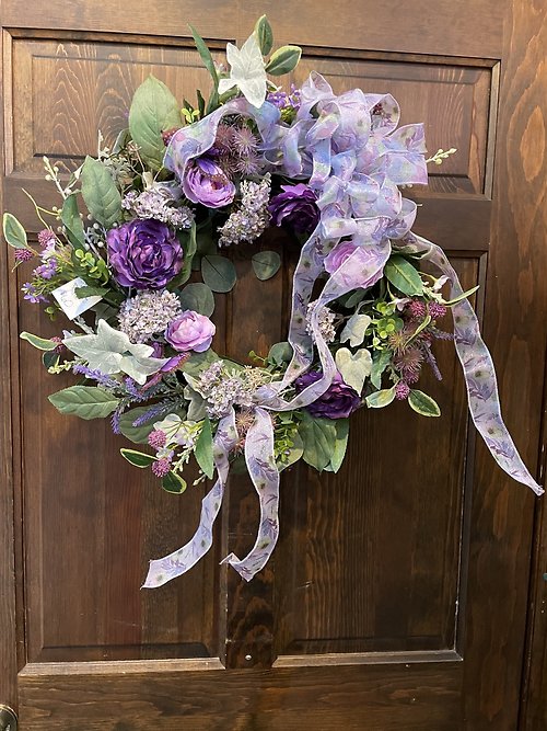 20\" LAVENDER WREATH $60