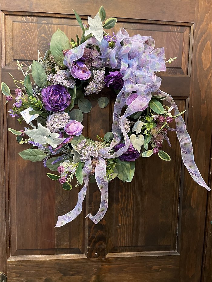 20\" LAVENDER WREATH $60