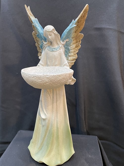Blue Winged Resin Angel for Seed or Water