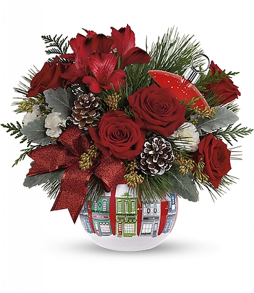 Festive Holiday Houses Bouquet 2021
