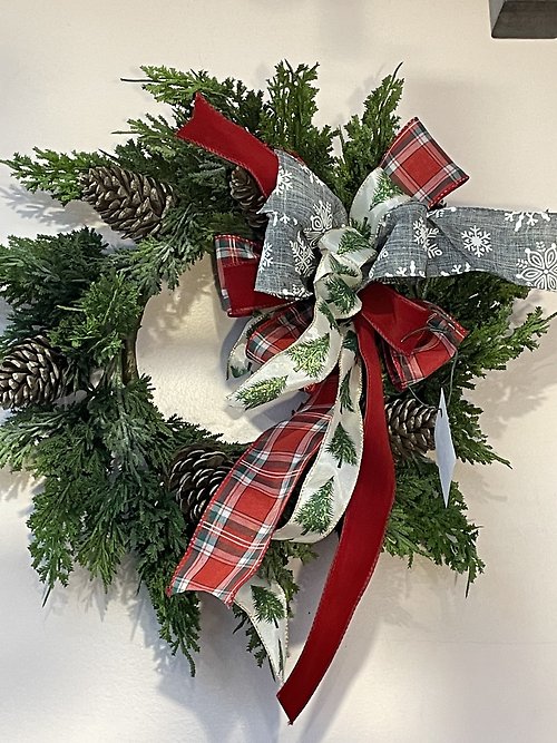 18\" Real-Feel Evergreen Pine Wreath