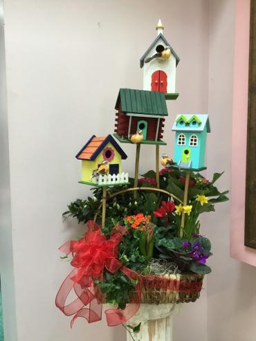 Bird House Blooming Basket