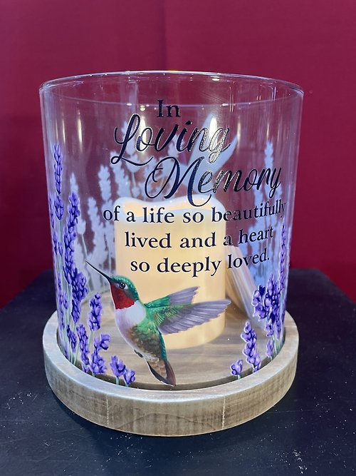 Hummingbird Glass Votive