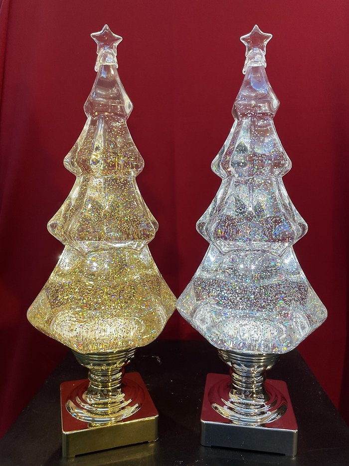 14 inch gold or silver glitter water globes