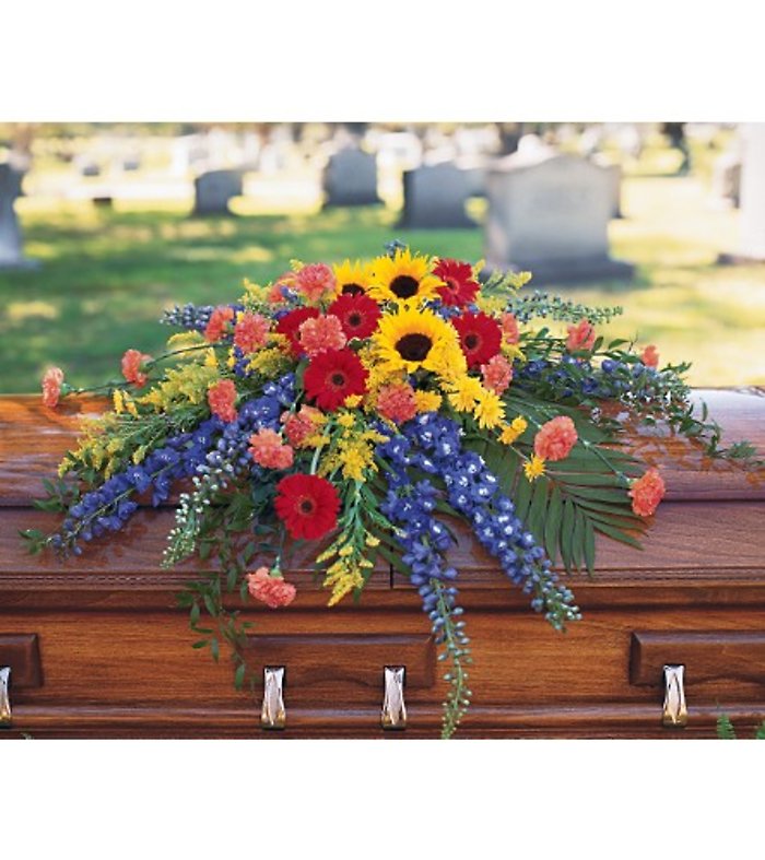 Vibrant Summer Casket Spray
