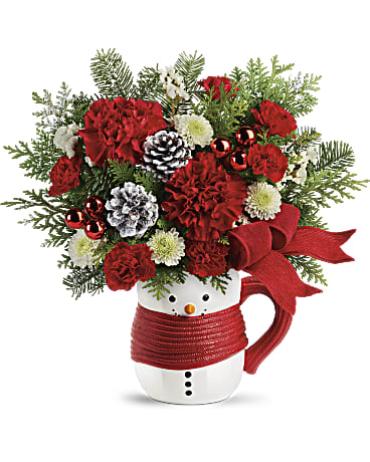 Send a Hug Snowman Mug Bouquet